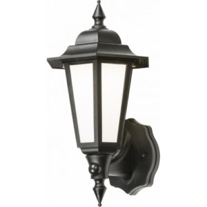 KNIGHTSBRIDGE LANT1BKP 230V IP54 8W LED WALL LANTERN WITH DAYLIGHT SENSOR - BLACK