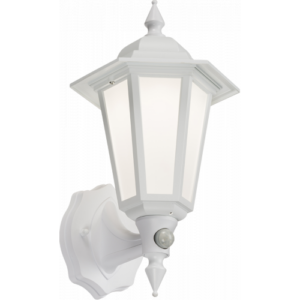 KNIGHTSBRIDGE LANT1WP 230V IP54 8W LED WALL LANTERN WITH PHOTOCELL SENSOR - WHITE