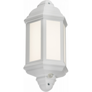 KNIGHTSBRIDGE LANT3WP 230V IP54 LED HALF WALL LANTERN WITH PHOTOCELL SENSOR - WHITE
