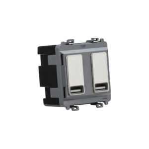 KNIGHTSBRIDGE GDM016 DUAL USB CHARGER MODULE (2x GRID POSITIONS) 5V 2.4A (SHARED)