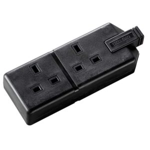 MASTERPLUG ELS132B TRAILING DOUBLE SOCKET (BLACK)