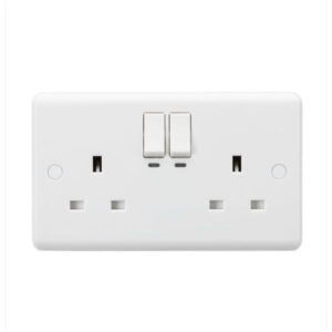 KNIGHTSBRIDGE CU9KW 13A 2 GANG SMART SWITCHED SOCKET (CURVED EDGE)