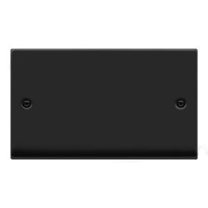 CLICK VPMB061 DECO VP MATT BLACK 2 GANG BLANK PLATE