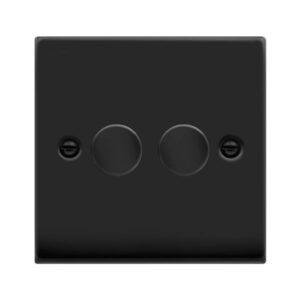 CLICK VPMB162 DECO VP MATT BLACK 2 GANG 100W 2 WAY LED DIMMER