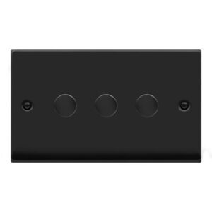 CLICK VPMB163 DECO VP MATT BLACK 3 GANG 100W 2 WAY LED DIMMER