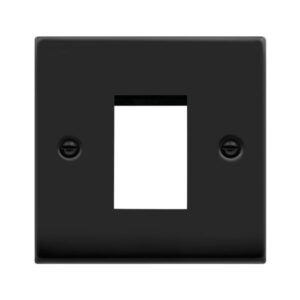 CLICK VPMB310 DECO VP MATT BLACK 1 GANG SINGLE APERTURE MEDIA PLATE