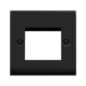 CLICK VPMB311 DECO VP MATT BLACK 1 GANG 2 APERTURE MEDIA PLATE