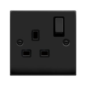 CLICK VPMB535BK DECO VP MATT BLACK 1 GANG 13A 2 POLE SWITCHED SOCKET