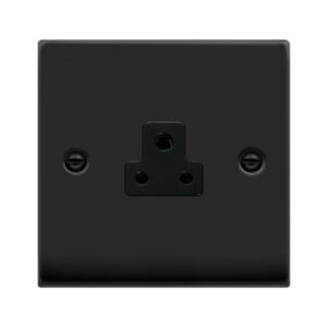 CLICK VPMB039BK DECO VP MATT BLACK 1 GANG 2A UNSWITCHED ROUND PIN SOCKET