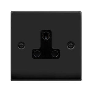 CLICK VPMB038BK DECO VP MATT BLACK 1 GANG 5A UNSWITCHED ROUND PIN SOCKET
