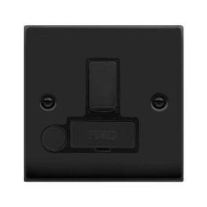 CLICK VPMB551BK DECO VP MATT BLACK 13A 2 POLE SWITCHED FUSED SPUR UNIT w/ FLEX OUTLET
