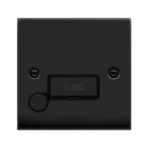 CLICK VPMB550BK DECO VP MATT BLACK 13A UNSWITCHED FUSED SPUR UNIT w/ FLEX OUTLET