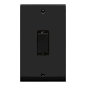 CLICK VPMB502BK DECO VP MATT BLACK 2 GANG VERTICAL 45A 2 POLE SWITCH