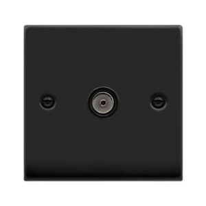 CLICK VPMB065BK DECO VP MATT BLACK 1 GANG NON-ISOLATED COAXIAL TV OUTLET