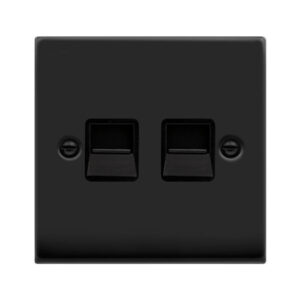 CLICK VPMB126BK DECO VP MATT BLACK 2 GANG IDC SECONDARY TELEPHONE OUTLET