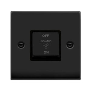 CLICK VPMB520BK DECO VP MATT BLACK 1 GANG 10A 3 POLE FAN ISOLATION SWITCH