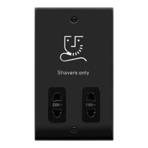 CLICK VPMB100BK DECO VP MATT BLACK 115-230V DUAL VOLTAGE SHAVER SOCKET