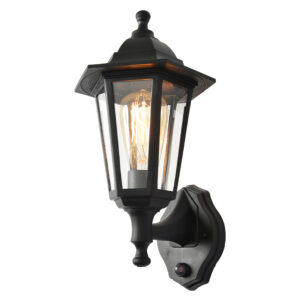 BIANCA CZ-25150-BLK COACH LANTERN WITH PIR