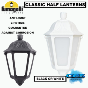 IESSE HALF COACHLIGHT LANTERN WHITE