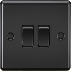 KNIGHTSBRIDGE CL3MBB 10AMP 2 GANG 2 WAY PLATE SWITCH