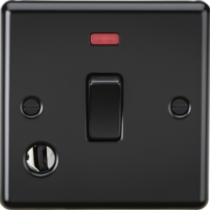 KNIGHTSBRIDGE CS834FMBB 20A 1 GANG DOUBLE POLE SWITCH WITH NEON & FLEX