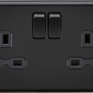 KNIGHTSBRIDGE CL9MBB 13A 2 GANG DP SWITCHED SOCKET