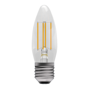 BELL 60705 3.3WATT ES CLEAR FILAMENT LED CANDLE LAMP WARM WHITE NON DIMMABLE