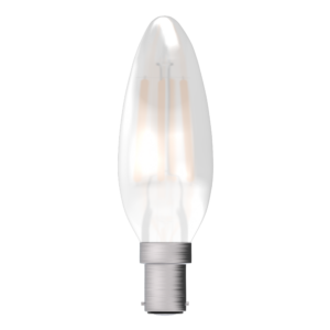 BELL 60722 3.3WATT SBC SATIN FILAMENT LED CANDLE LAMP WARM WHITE DIMMABLE