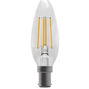 BELL 60726 3.3WATT SBC CLEAR FILAMENT LED CANDLE LAMP COOL WHITE DIMMABLE