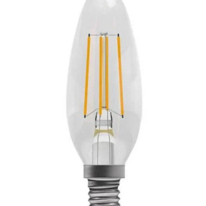 BELL 60728 3.3WATT SES CLEAR FILAMENT LED CANDLE LAMP COOL WHITE DIMMABLE