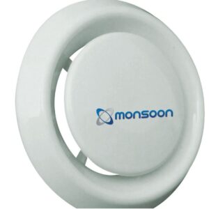 MONV136-24 100MM WHITE ADJUSTABLE AIR VALVE WITH FIXING COLLAR