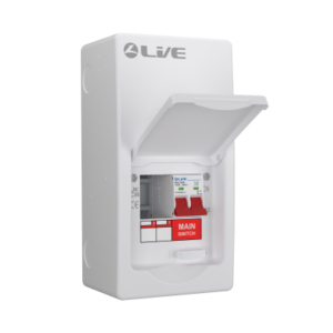 LIVE LSMC04/100 2 USEABLE WAY METAL CONSUMER UNIT C/W 100A MAIN SWITCH