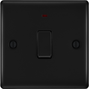 BG NEXUS NFB31 20 AMP DOUBLE POLE SWITCH WITH NEON MATT BLACK