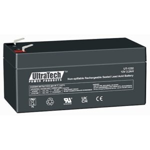 ULTRATECH UT-1232 12V 3.2AH Sealed Lead Acid Rechargeable Battery, T1 Terminal