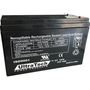 ULTRATECH UT-1270 12V 7AH Sealed Lead Acid Rechargeable Battery, T1 Terminal
