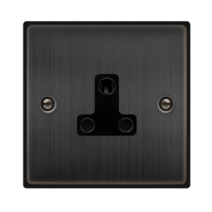CLICK VPBZ038BK DECO MATT BRONZE 5A ROUND PIN SOCKET BLACK INSERT