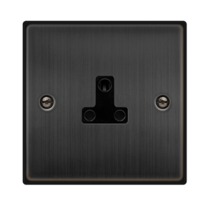 CLICK VPBZ039BK DECO MATT BRONZE 2A ROUND PIN SOCKET BLACK INSERT