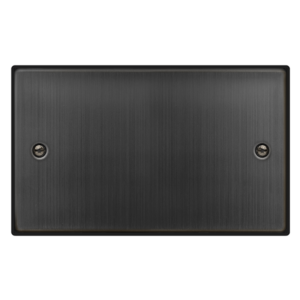 CLICK VPBZ061 DECO MATT BRONZE 2 GANG TWIN BLANK PLATE