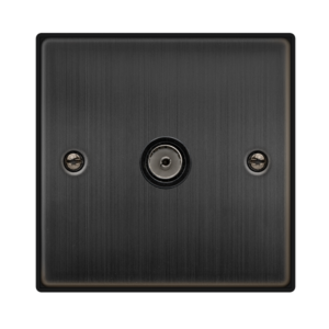 CLICK VPBZ065BK DECO MATT BRONZE 1 GANG CO-AX SOCKET BLACK INSERT