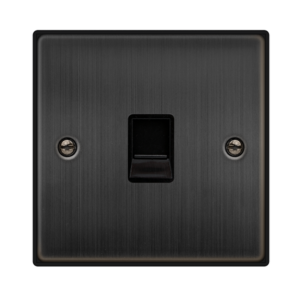 CLICK VPBZ125BK DECO MATT BRONZE 1 GANG SECONDARY TELEPHONE SOCKET BLACK INSERT