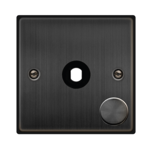CLICK VPBZ140PL DECO MATT BRONZE 1 GANG DIMMER PLATE WITH KNOB