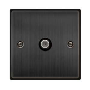 CLICK VPBZ156BK DECO MATT BRONZE 1 GANG NON-ISOLATED SATELLITE SOCKET BLACK INSERT
