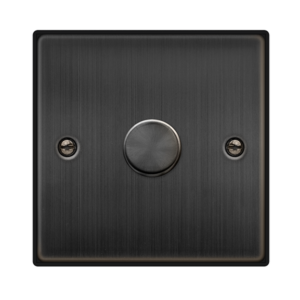 CLICK VPBZ161 DECO MATT BRONZE 1 GANG 2 WAY 100W LED DIMMER SWITCH