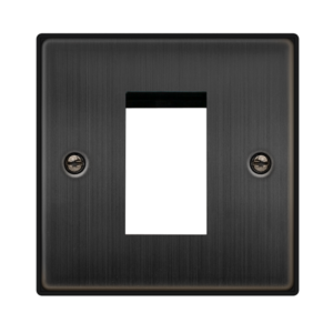 CLICK VPBZ310 NEW MEDIA MATT BRONZE 1 GANG 1 APERTURE DECO UNFURNISHED PLATE