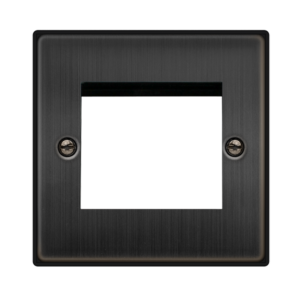 CLICK VPBZ311 NEW MEDIA MATT BRONZE 1 GANG 2 APERTURE DECO UNFURNISHED PLATE