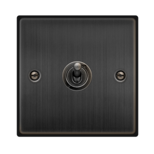 CLICK VPBZ421 DECO MATT BRONZE 1 GANG 10AX 2 WAY DOLLY TOGGLE SWITCH