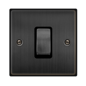 CLICK VPBZ500BK DECO MATT BRONZE INGOT 1 GANG SINGLE PLATE 45A 2 POLE SWITCH BLACK INSERT (Copy)