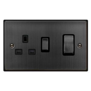 CLICK VPBZ504BK DECO MATT BRONZE 45A COOKER PANEL BLACK INSERT