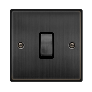 CLICK VPBZ722BK DECO MATT BRONZE INGOT 20A 2 POLE SWITCH BLACK INSERT