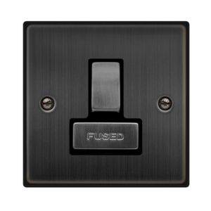 CLICK VPBZ751BK DECO MATT BRONZE INGOT 13A SWITCHED FUSED CONNECTION UNIT BLACK INSERT